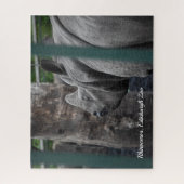 Grotere Rhinoceros met één hoorn in de dierentuin  Legpuzzel (Verticaal)