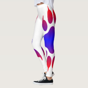 Grotere rode Leggings afdrukken wit