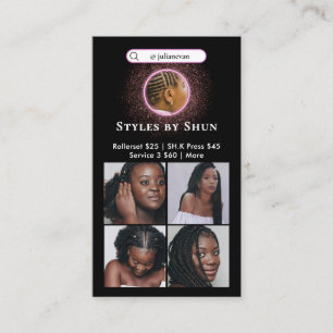 Grotere tekst vlecht Visitekaartje