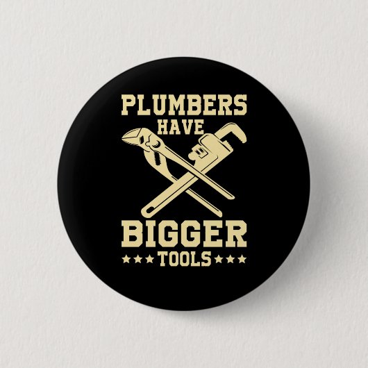 Grotere tools Plumber Plumbing Pipe Sink Job Gift Ronde Button 5,7 Cm (Voorkant)
