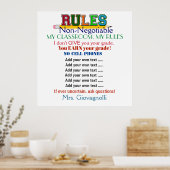 Grotere versie 3 Poster voor regels voor leerlinge (Keuken)