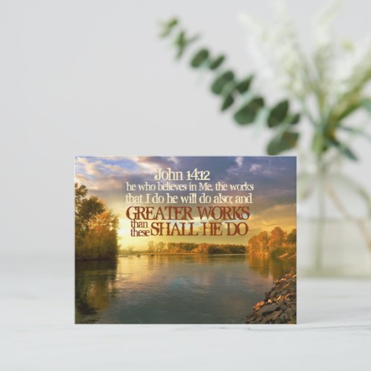 Grotere werken zal Hij doen, Johannes 14:12 Briefkaart (Staand voorkant)