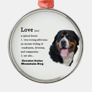 Grotere Zwitserse bergen Dog Love is... Metalen Ornament