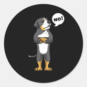 Grotere Zwitserse bergen Dog Stubborn Dog Ronde Sticker