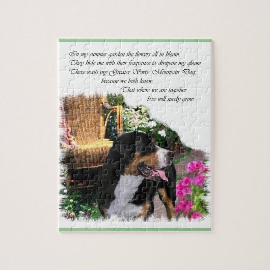 Grotere Zwitserse bergen — Dog Summer Garden Legpuzzel (Verticaal)