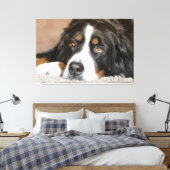 Grotere Zwitserse berghond Canvas Afdruk (Insitu (Slaapkamer))
