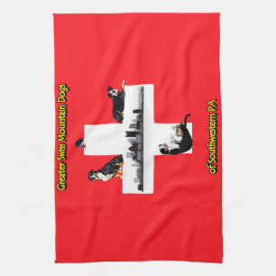 Grotere Zwitserse berghonden van de keukenhanddoek