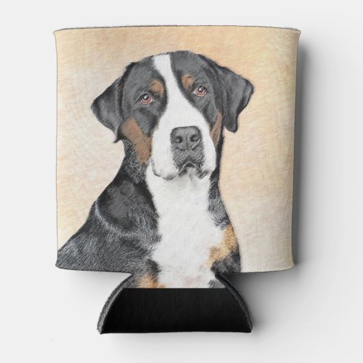 Grotere Zwitserse berghondschilderkunst - Oorspron Blikjeskoeler (Voorkant)