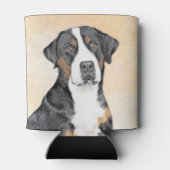 Grotere Zwitserse berghondschilderkunst - Oorspron Blikjeskoeler (Achterkant)