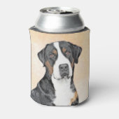 Grotere Zwitserse berghondschilderkunst - Oorspron Blikjeskoeler (Blikje Achterkant)