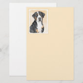 Grotere Zwitserse berghondschilderkunst - Oorspron Briefpapier (Voorkant / Achterkant)