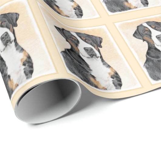 Grotere Zwitserse berghondschilderkunst - Oorspron Cadeaupapier (Rol Hoek)