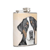 Grotere Zwitserse berghondschilderkunst - Oorspron Heupfles (Rechts)