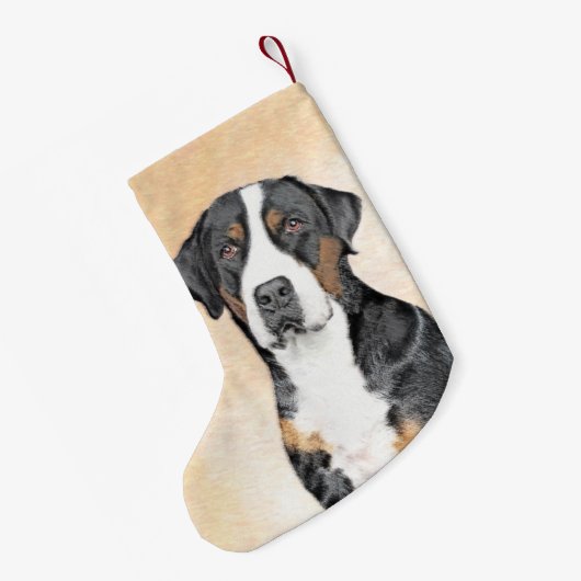 Grotere Zwitserse berghondschilderkunst - Oorspron Kleine Kerstsok (Achterkant (Hangend))