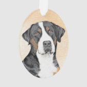 Grotere Zwitserse berghondschilderkunst - Oorspron Ornament (achterkant)