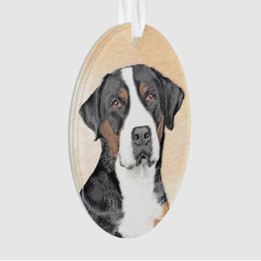 Grotere Zwitserse berghondschilderkunst - Oorspron Ornament (voorkant)