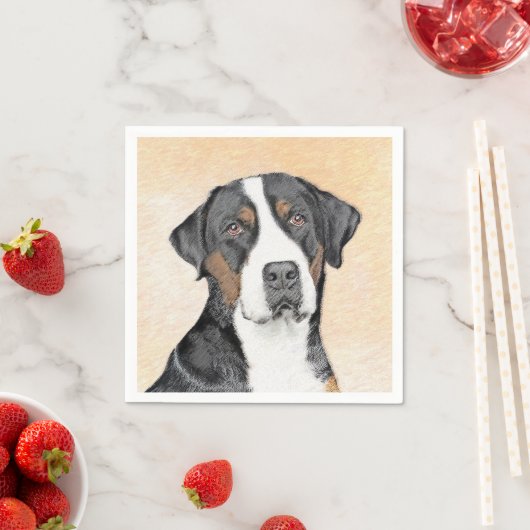 Grotere Zwitserse berghondschilderkunst - Oorspron Servet (Insitu)