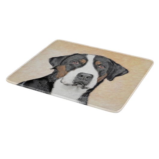 Grotere Zwitserse berghondschilderkunst - Oorspron Snijplank (Hoek)