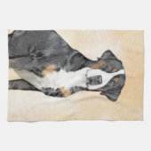 Grotere Zwitserse berghondschilderkunst - Oorspron Theedoek (Horizontaal)