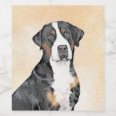 Grotere Zwitserse berghondschilderkunst - Oorspron Wijn Etiket (Enkel label)