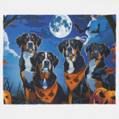 Grotere Zwitserse Halloween Spoken Fleece Deken (Voorkant (Horizontaal))