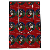 Grotere Zwitserse Mtn Dog kerstcadeau Medium Cadeauzakje (Achterkant)