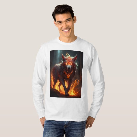 Grotesk Demonic Wolf T-shirt ontwerp" (Voorkant volledig)