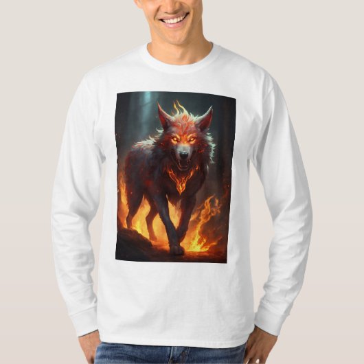 Grotesk Demonic Wolf T-shirt ontwerp" (Voorkant)