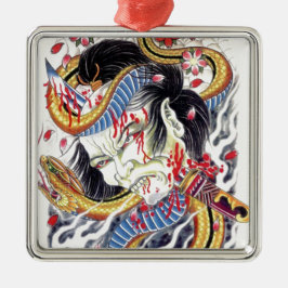 Grotesk- en slangenontwerp Tattoo Metalen Ornament