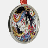 Grotesk- en slangenontwerp Tattoo Metalen Ornament (Rechts)