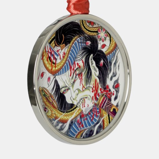 Grotesk- en slangenontwerp Tattoo Metalen Ornament (Rechts)