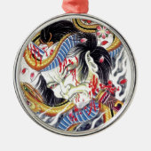 Grotesk- en slangenontwerp Tattoo Metalen Ornament (Voorkant)