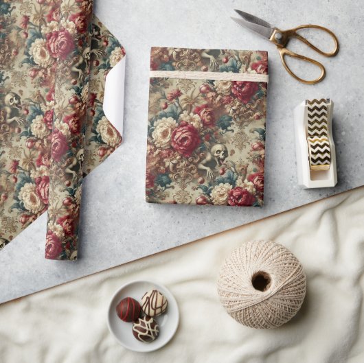 Grotesk groeien - Gotische Bloemenbandana Cadeaupapier (Crafts)