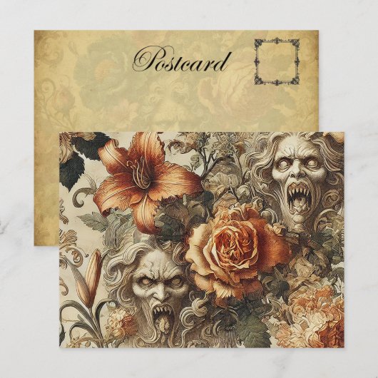 Groteske elegantie - Gotisch Victoriaans Feestdagenkaart (Voorkant / Achterkant)