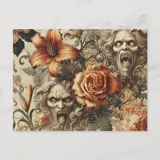 Groteske elegantie - Gotisch Victoriaans Feestdagenkaart (Voorkant)