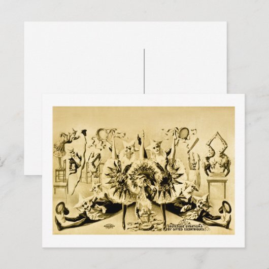 Groteske Gyrations by Gifted Eccentriques 1900 Briefkaart (Voorkant / Achterkant)