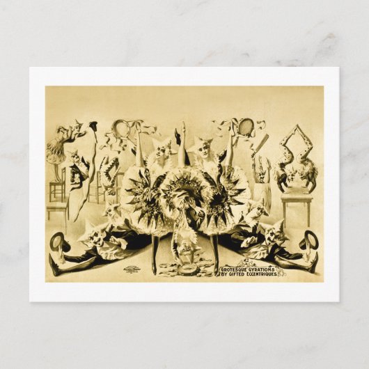 Groteske Gyrations by Gifted Eccentriques 1900 Briefkaart (Voorkant)