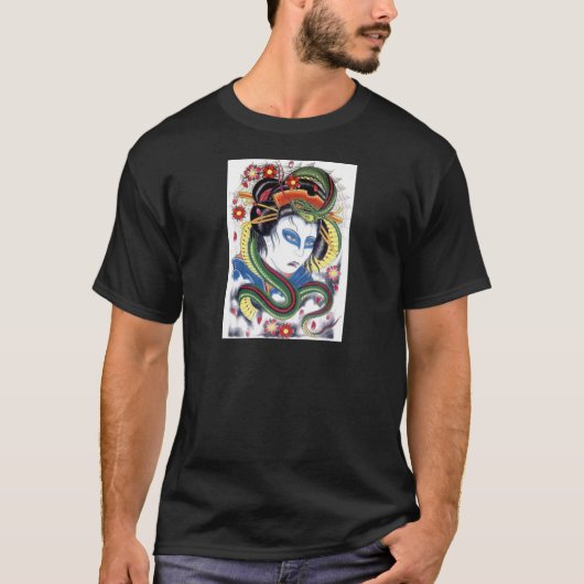 Groteske & Slang Tattoo Ontwerp T-shirt (Voorkant)