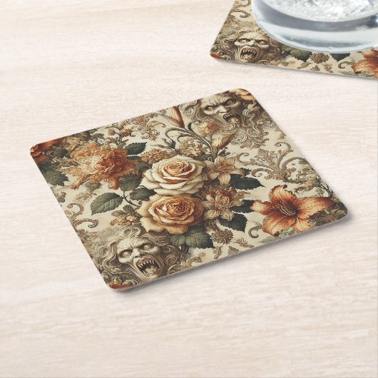 Grotesque Elegance – Gothic Victorian  Kartonnen Onderzetters (Schuin)