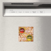 GROTESQUE FACE GOLD WHITE FLOWERS DIRTY CLEAN MAGNEET (Insitu (Vaatwasser))