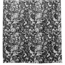 Grotesque Garden Black en White Shower Curtain