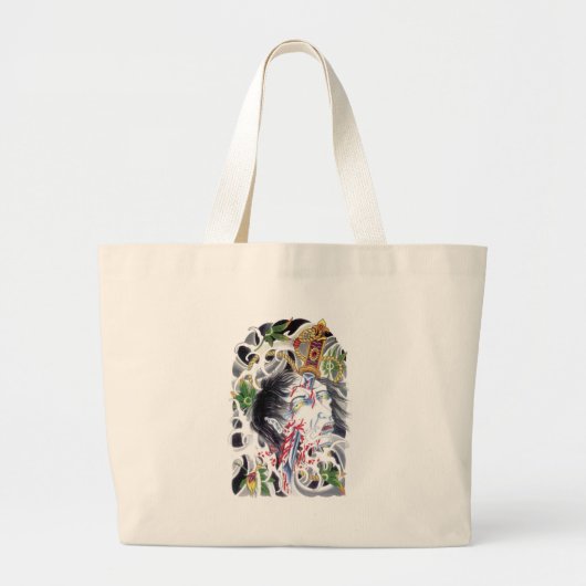 Grotesque Head en Sword Grote Tote Bag (Voorkant)