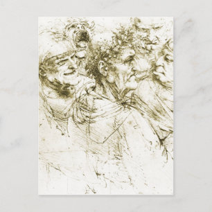 Grotesque Head Leonardo da Vinci Datum: circa 149 Briefkaart
