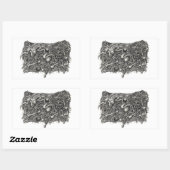 Grotesque nummer 1, vlakte rechthoekige sticker (Vel)