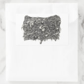 Grotesque nummer 1, vlakte rechthoekige sticker (Tas)