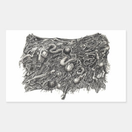 Grotesque nummer 1, vlakte rechthoekige sticker