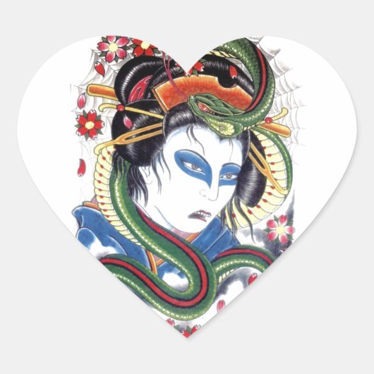 Grotesque & Snake Hart Sticker (Voorkant)