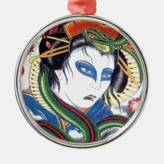 Grotesque & Snake Metalen Ornament (Voorkant)