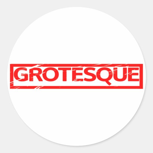 Grotesque Stamp Ronde Sticker (Voorkant)