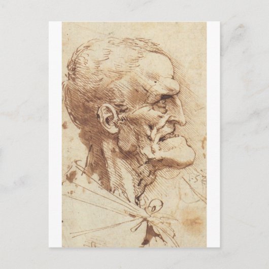 Grotestisch profiel briefkaart (Voorkant)
